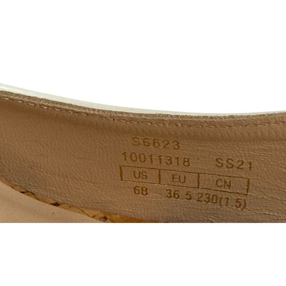 NWOT Stuart Weitzman White Riveria Platform Round Toe Heel Sandal Wedge - Size 6 - Picture 7 of 9